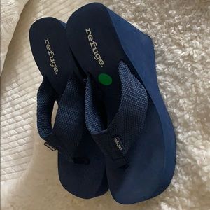 Navy blue high heel sandals